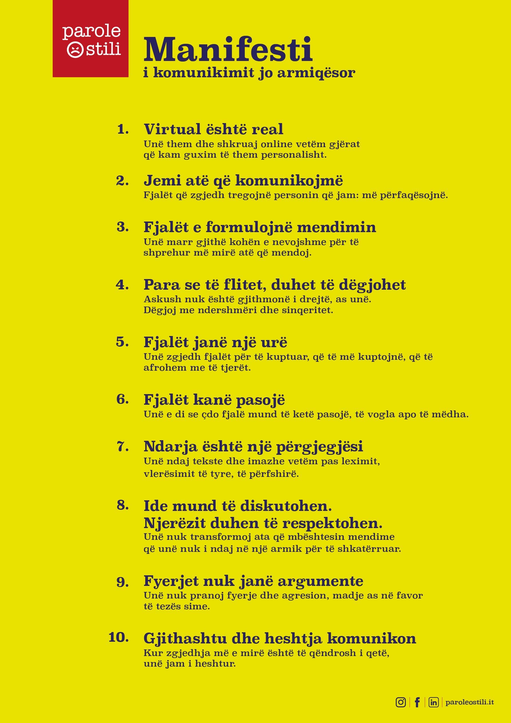 Il Manifesto in Albanese Il Manifesto in Albanese