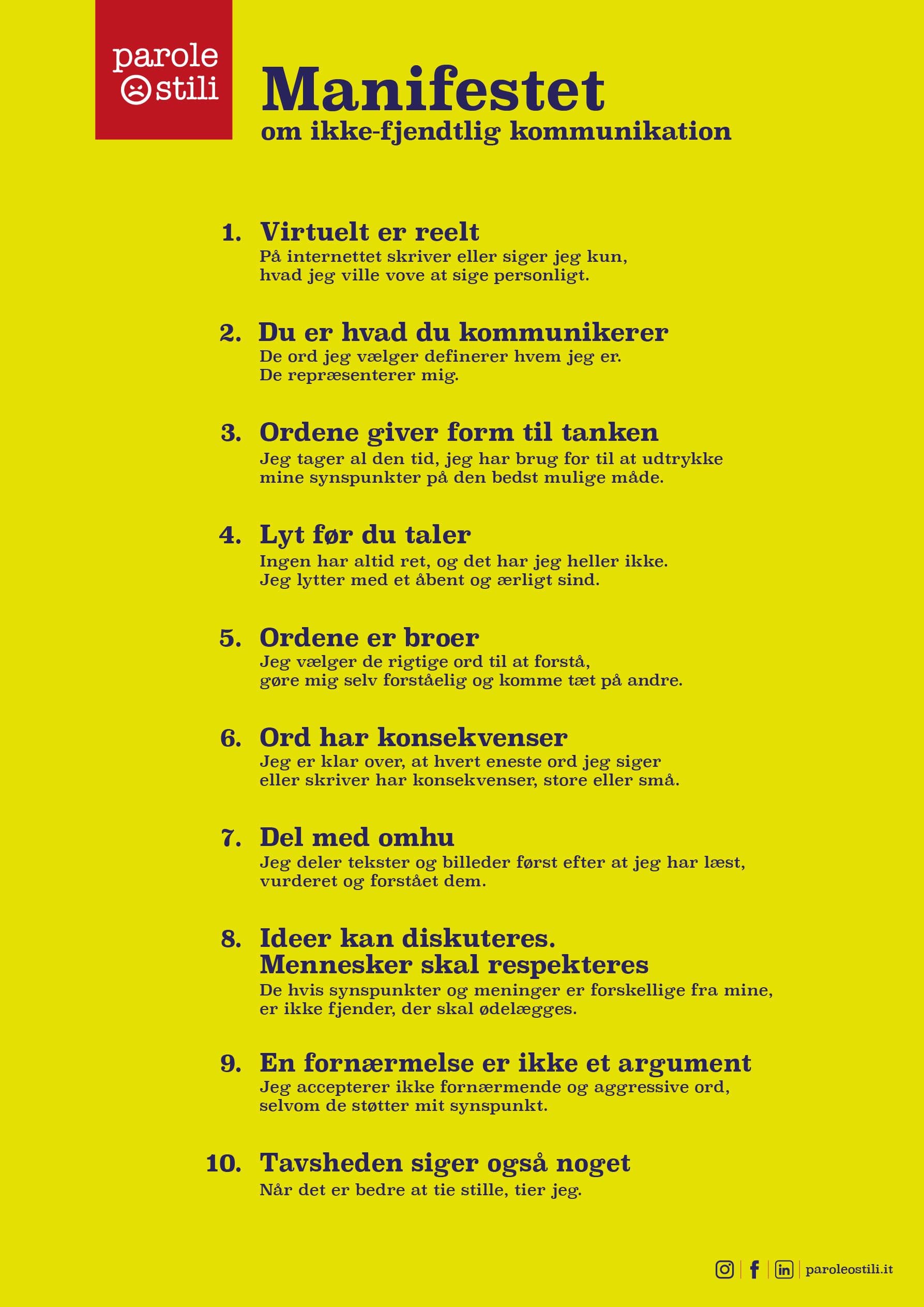 Il Manifesto in Danese Il Manifesto in Danese