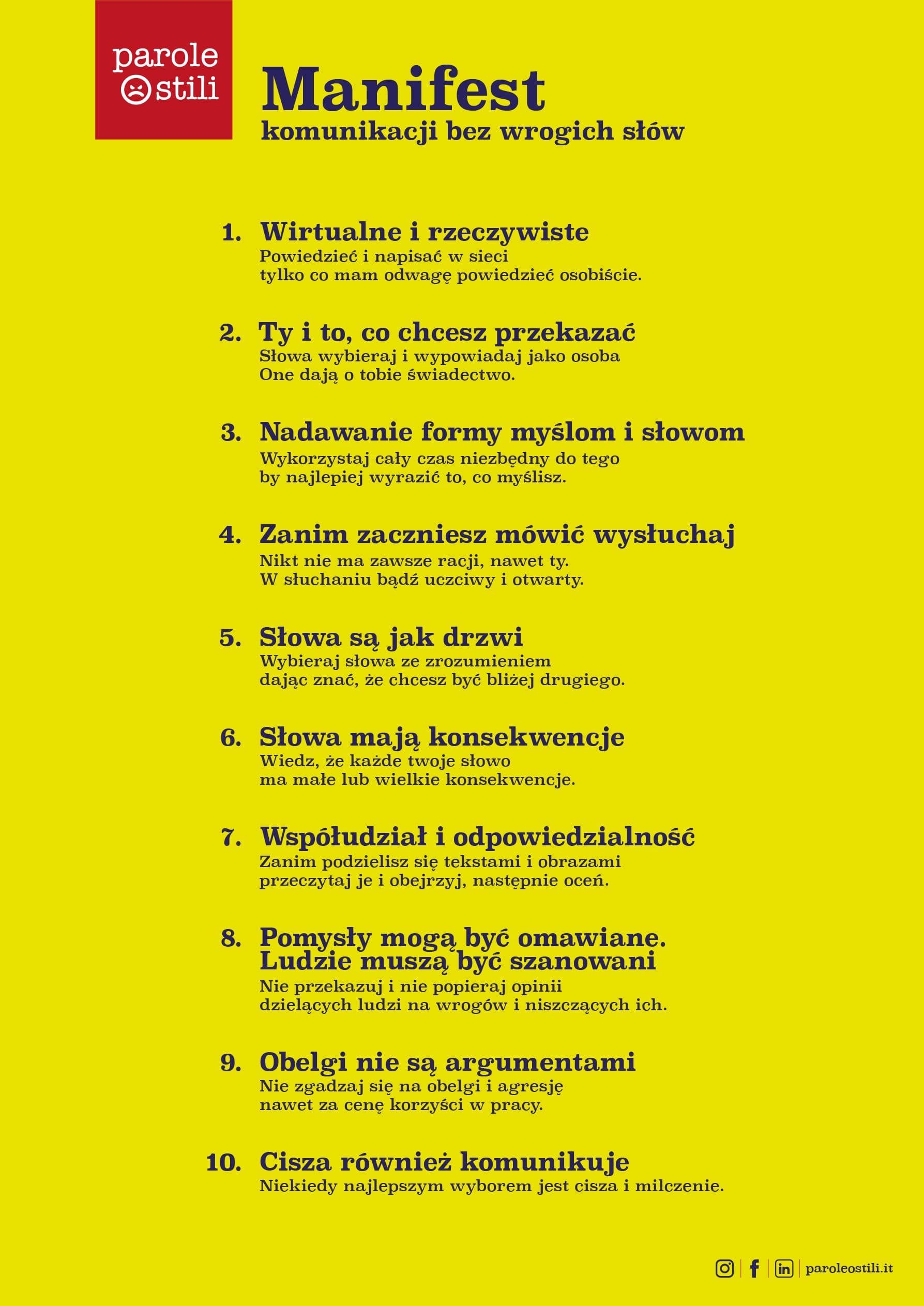 Il Manifesto in Polacco Il Manifesto in Polacco