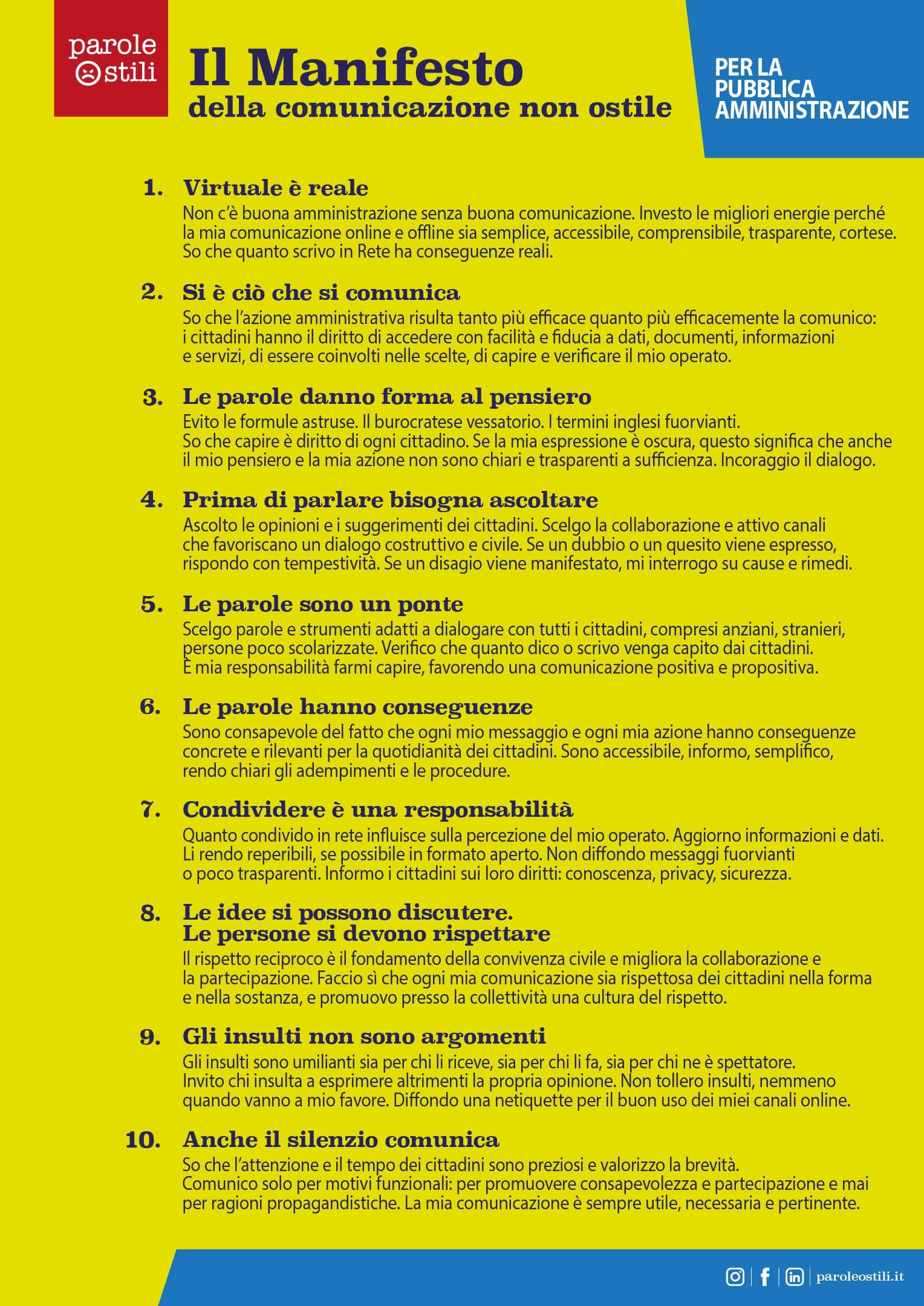 Il Manifesto per Pubblica Amministrazione Il Manifesto per Pubblica Amministrazione