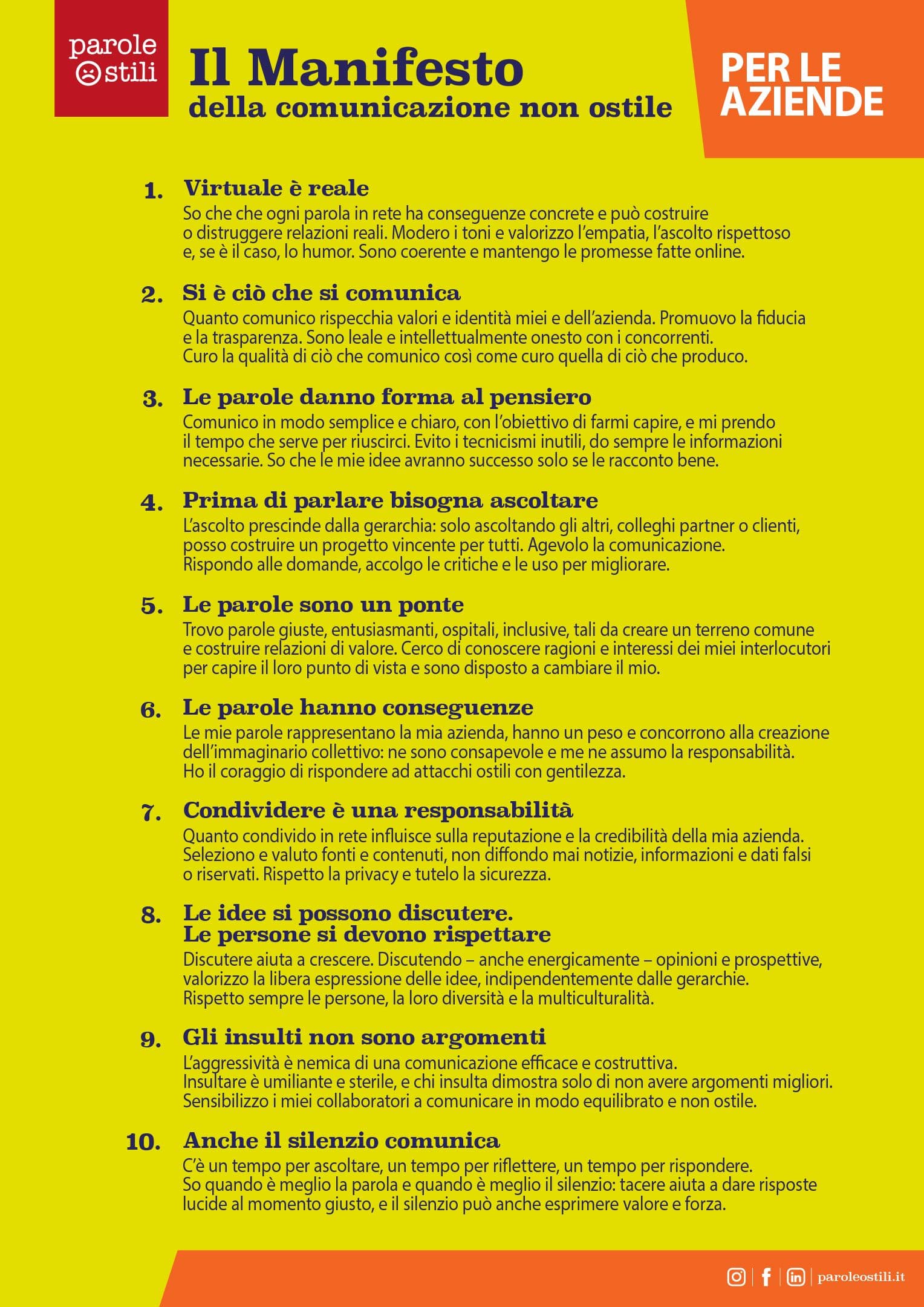 Il Manifesto per Aziende Il Manifesto per Aziende