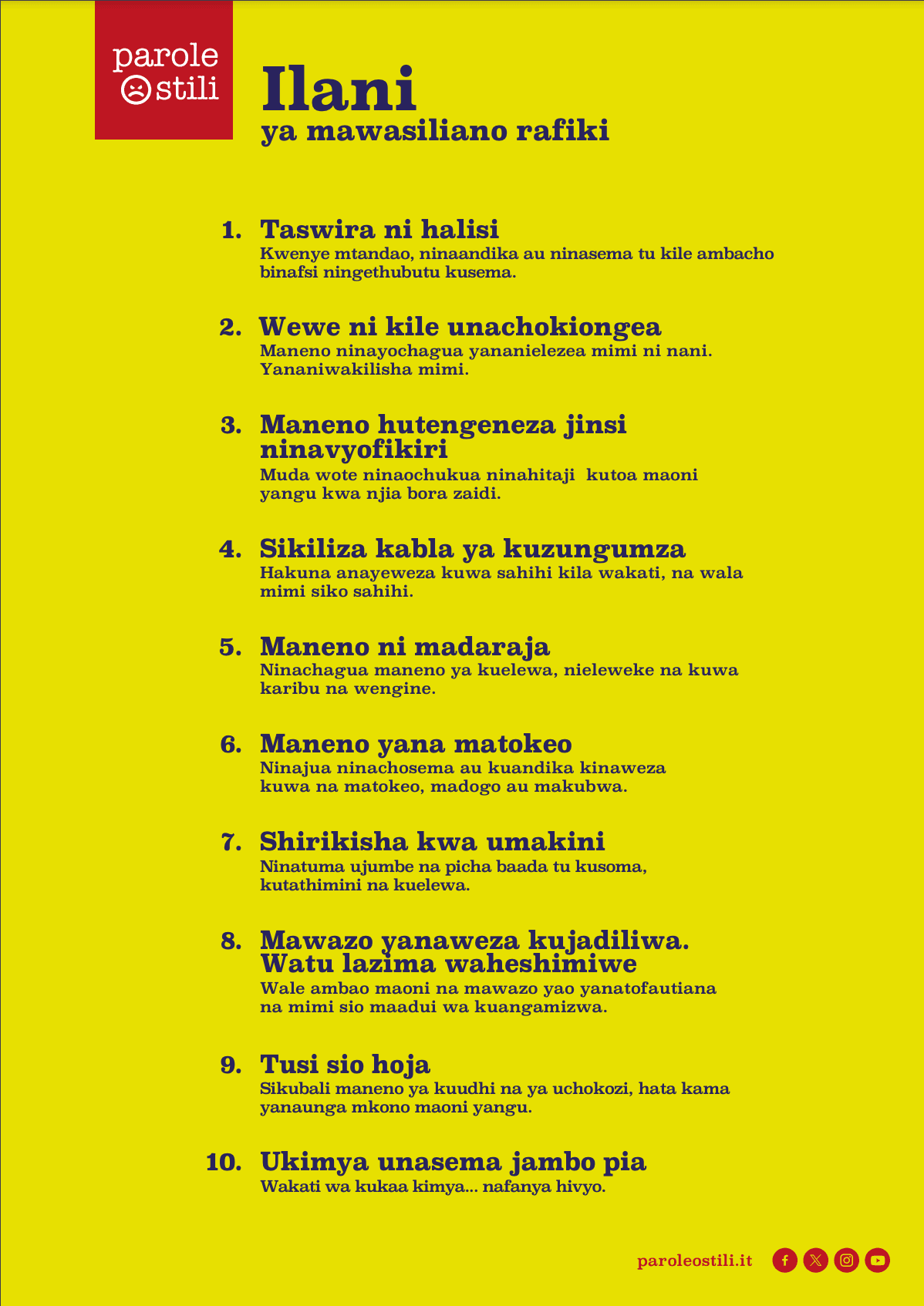 Il Manifesto in Swahili Il Manifesto in Swahili