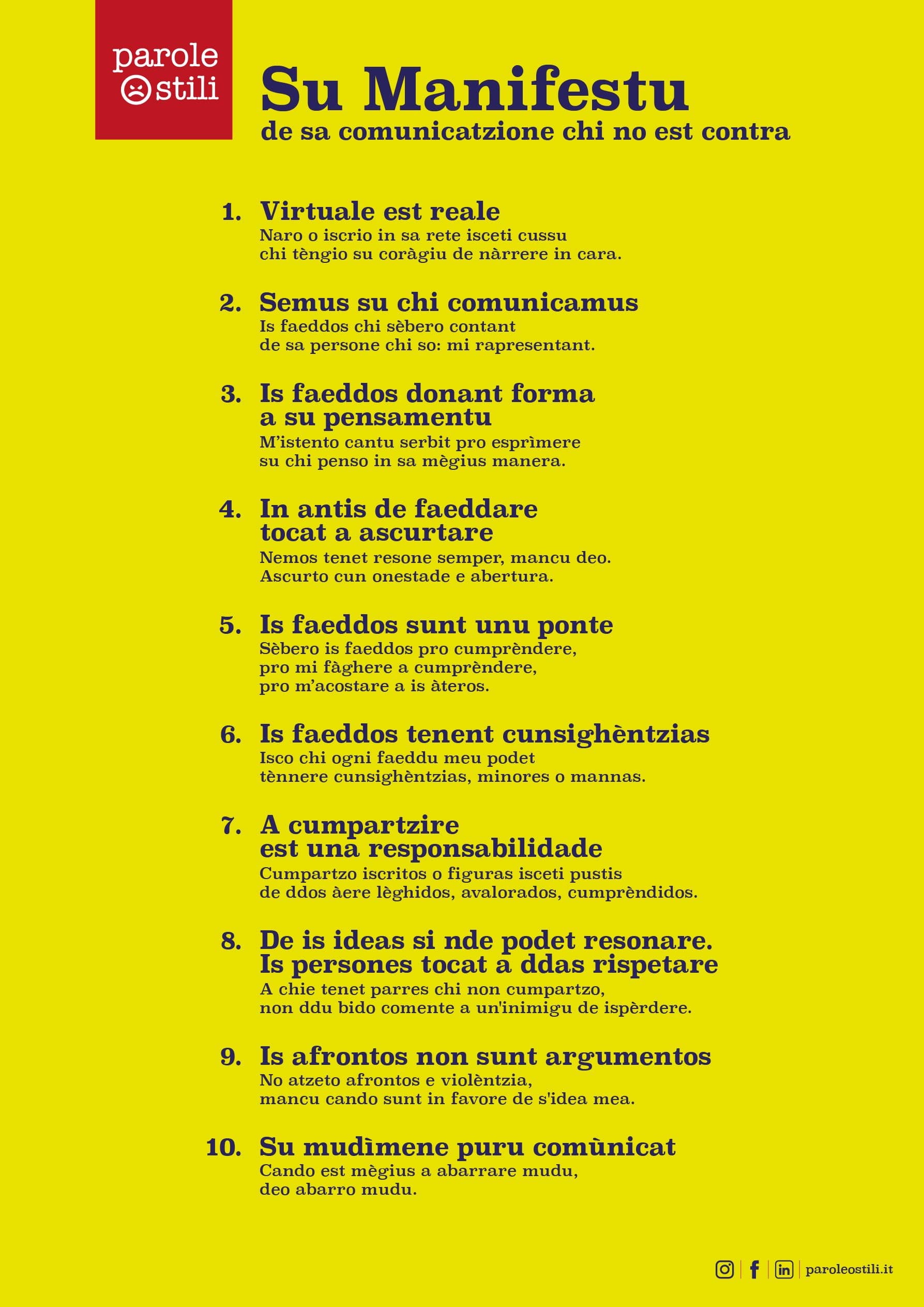 Il Manifesto in Sardo Il Manifesto in Sardo