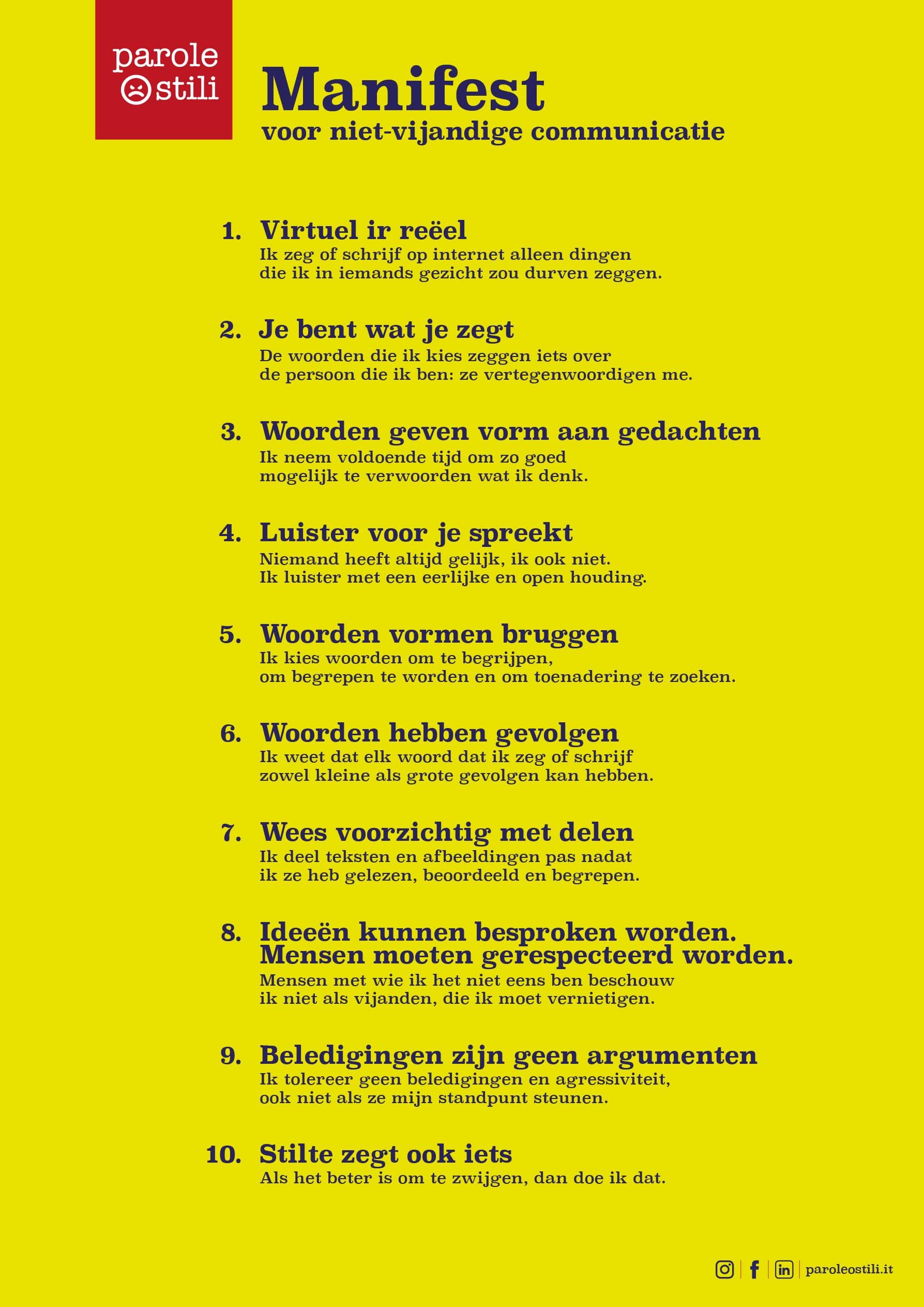 Il Manifesto in Olandese Il Manifesto in Olandese
